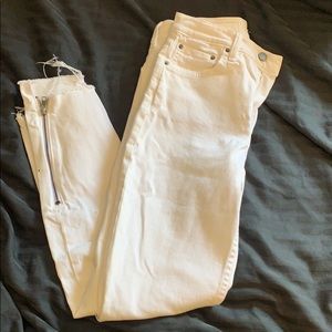 GrlFrnd White Raw Edge Denim